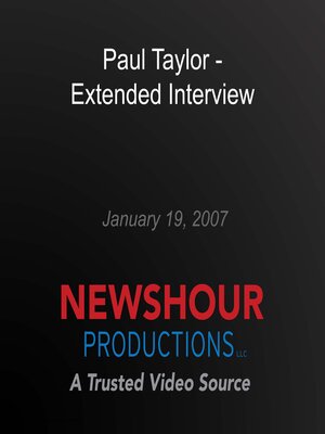 cover image of Paul Taylor--Extended Interview